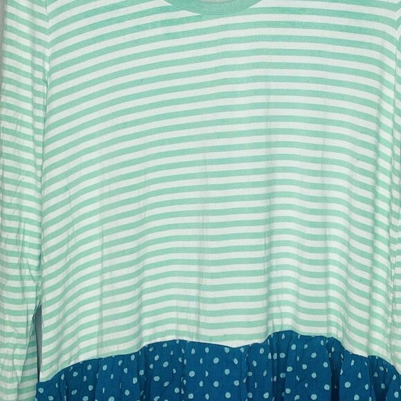 Matilda Jane Talk Tomorrow Top Small Womens Striped Polka Dot Hem - Picture 2 of 5